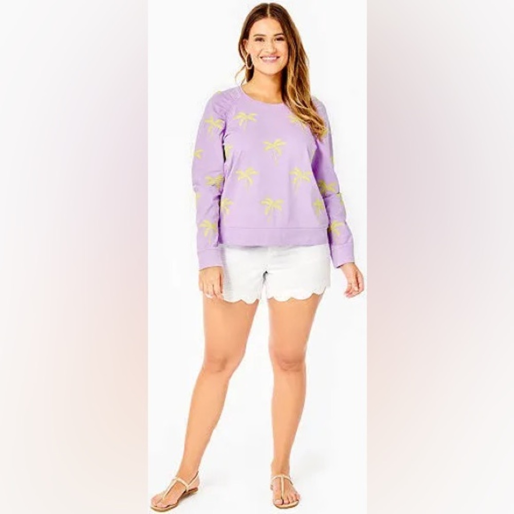 Lilly Pulitzer Playful Purple Pineapple Aldean Crew Neck Sweater - Picture 4 of 7